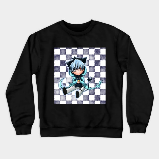 Chibi Sleepy Ash Crewneck Sweatshirt by PixhelBaby